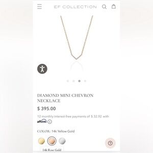 14k rose gold necklace with diamonds.